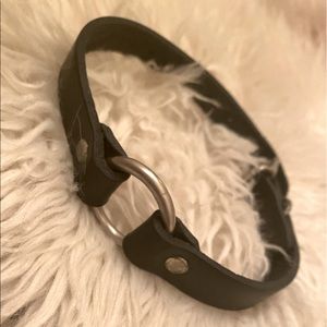 Real Leather O-Ring Leather Choker Halloween